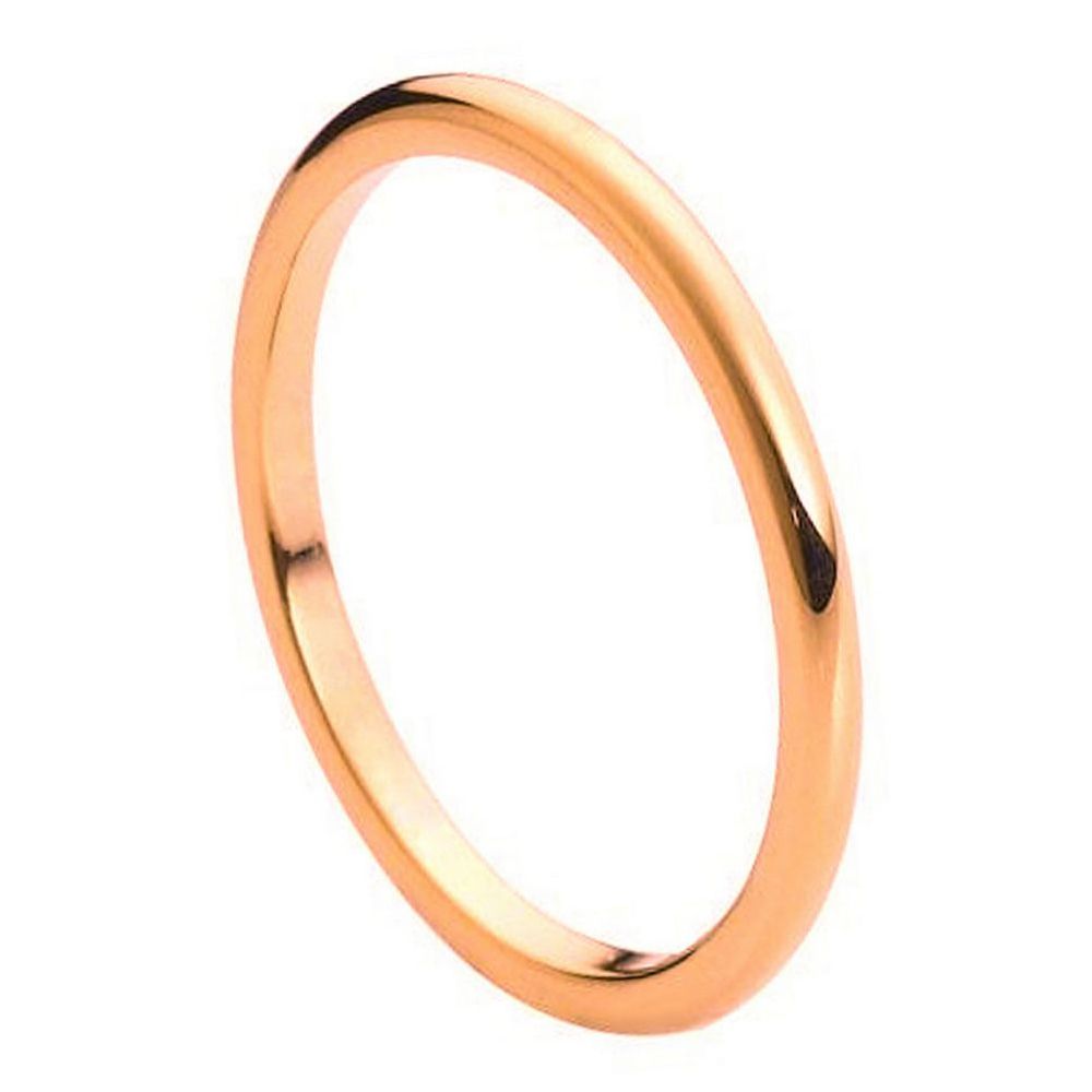 206-2mm High Polish Rose Gold Plated Thin Band