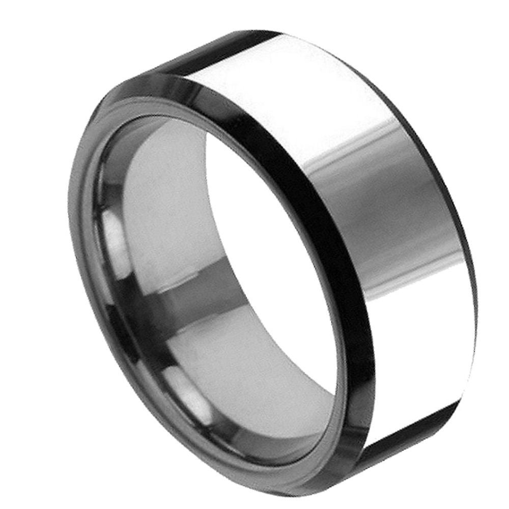 218-8mm Flat High Polish only the Beveled Edge is Black IP Plated