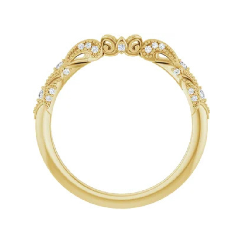 14K Yellow .08 CTW Natural Diamond Matching Band