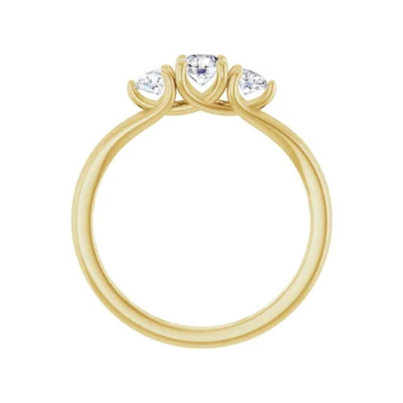 14K Yellow 1/2 CTW Diamond Three-Stone Engagement Ring