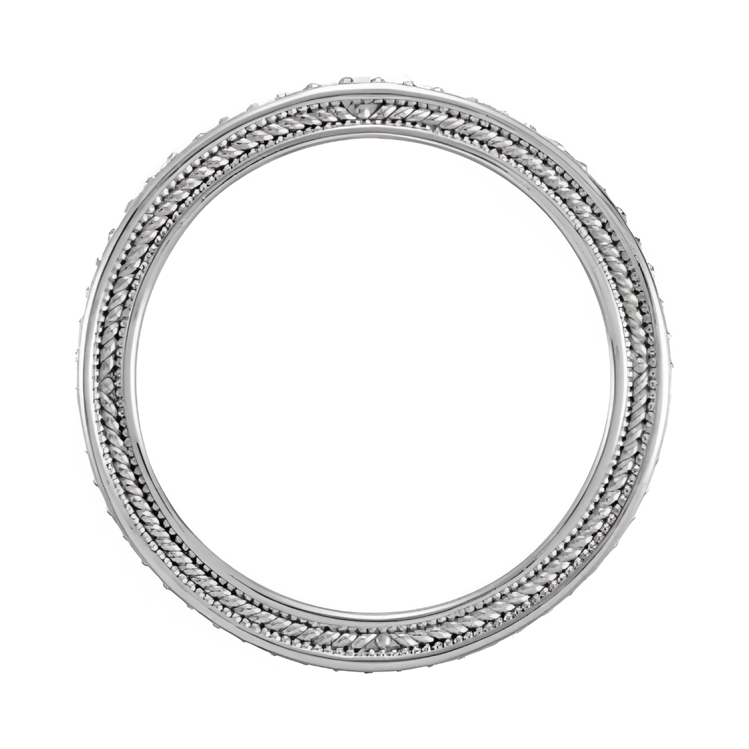 Platinum 1/4 CTW Natural Diamond Sculptural Eternity Band