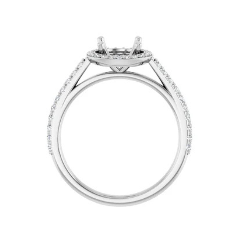 14K White 7.4 mm Round 1/4 CTW Lab-Grown Diamond Semi-Set Engagement Ring