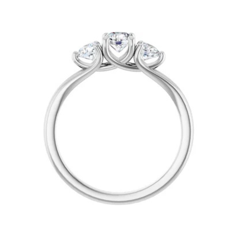 Platinum 3/4 CTW Diamond Three-Stone Engagement Ring