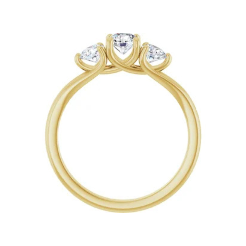 14K Yellow 3/4 CTW Diamond Three-Stone Engagement Ring