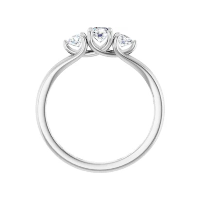 Platinum 1/2 CTW Diamond Three-Stone Engagement Ring