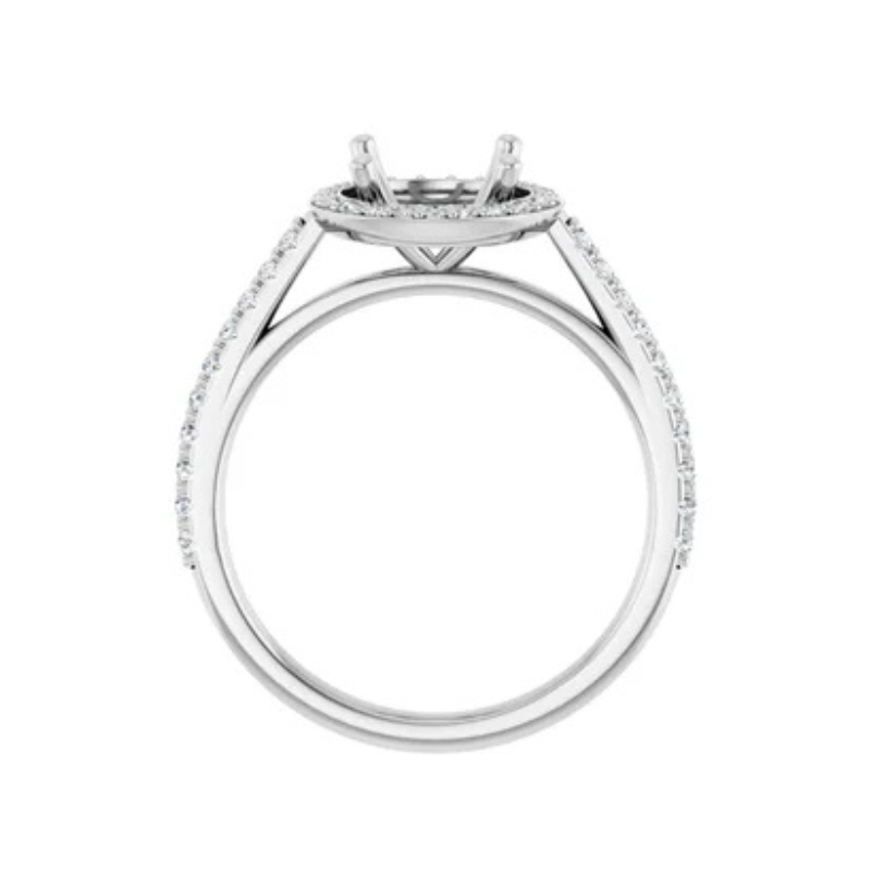 14K White 8 mm Round 1/4 CTW Lab-Grown Diamond Semi-Set Engagement Ring
