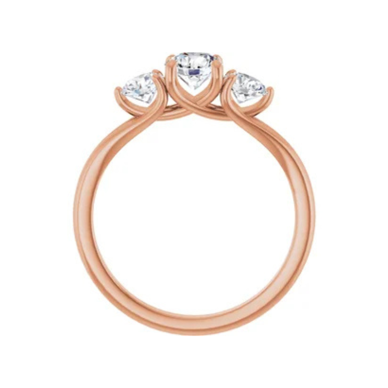 14K Rose 1 CTW Diamond Three-Stone Engagement Ring