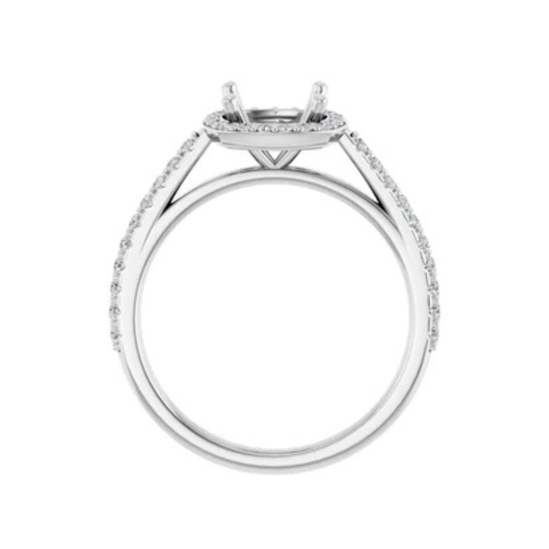 Platinum 7x7 mm Cushion 1/4 CTW Lab-Grown Diamond Semi-Set Engagement Ring