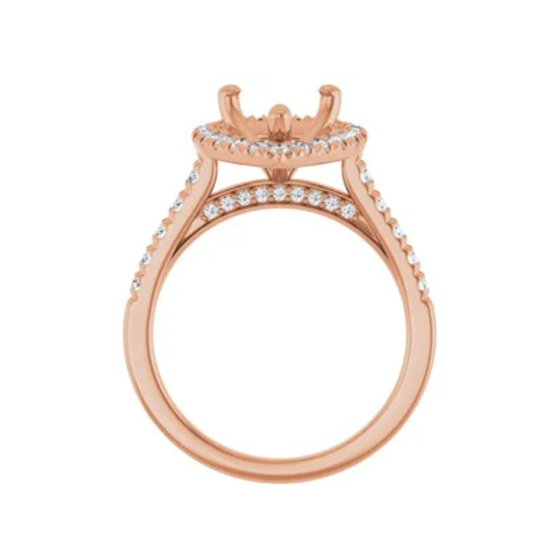 14K Rose 12 x 8 mm Pear 5/8 CTW Lab-Grown Diamond Semi-Set Engagement Ring