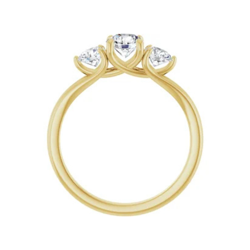 14K Yellow 1 CTW Diamond Three-Stone Engagement Ring