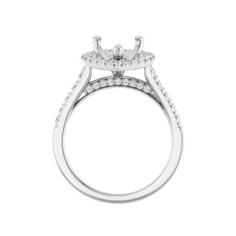 Platinum 12 x 8 mm Pear 5/8 CTW Lab-Grown Diamond Semi-Set Engagement Ring