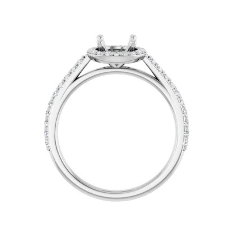 14K White 6.5 mm Round 1/4 CTW Lab-Grown Diamond Semi-Set Engagement Ring