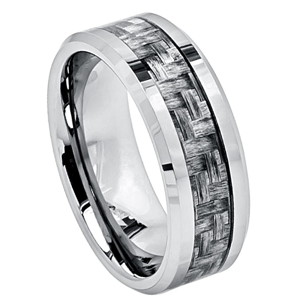 375-8mm Dark Grey Carbon Fiber Weave Inlay