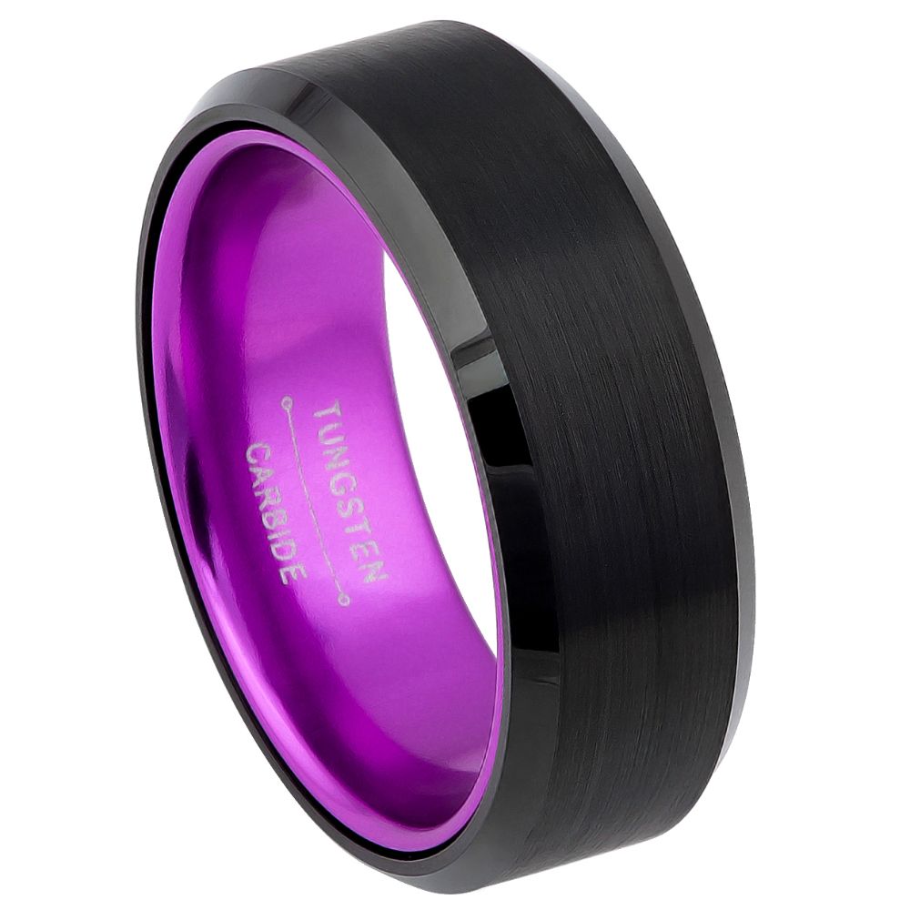 525-8mm Black Plated Beveled Edge with Electric Purple Anodized Aluminum Sleeve