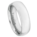 537-7mm White Titanium Classic Domed Ring
