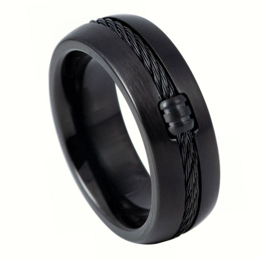 591-8mm Black IP Plated with Locked Cable Inlay