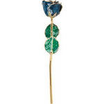 Lacquered Sparkle Blue Colored Rose with Gold Trim