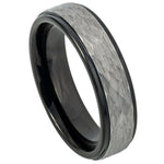 789-6mm Hammered Gun Metal Brush Finish & Black IP Inner Ring