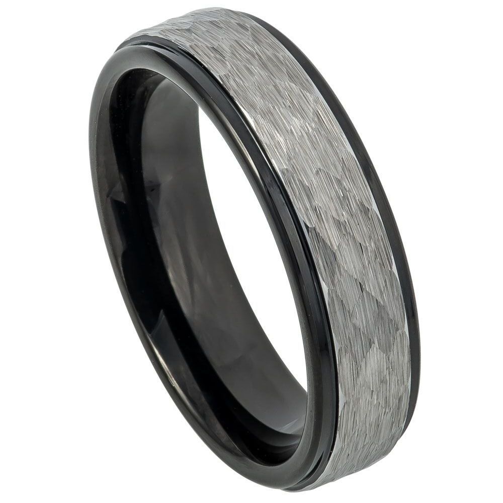789-6mm Hammered Gun Metal Brush Finish & Black IP Inner Ring