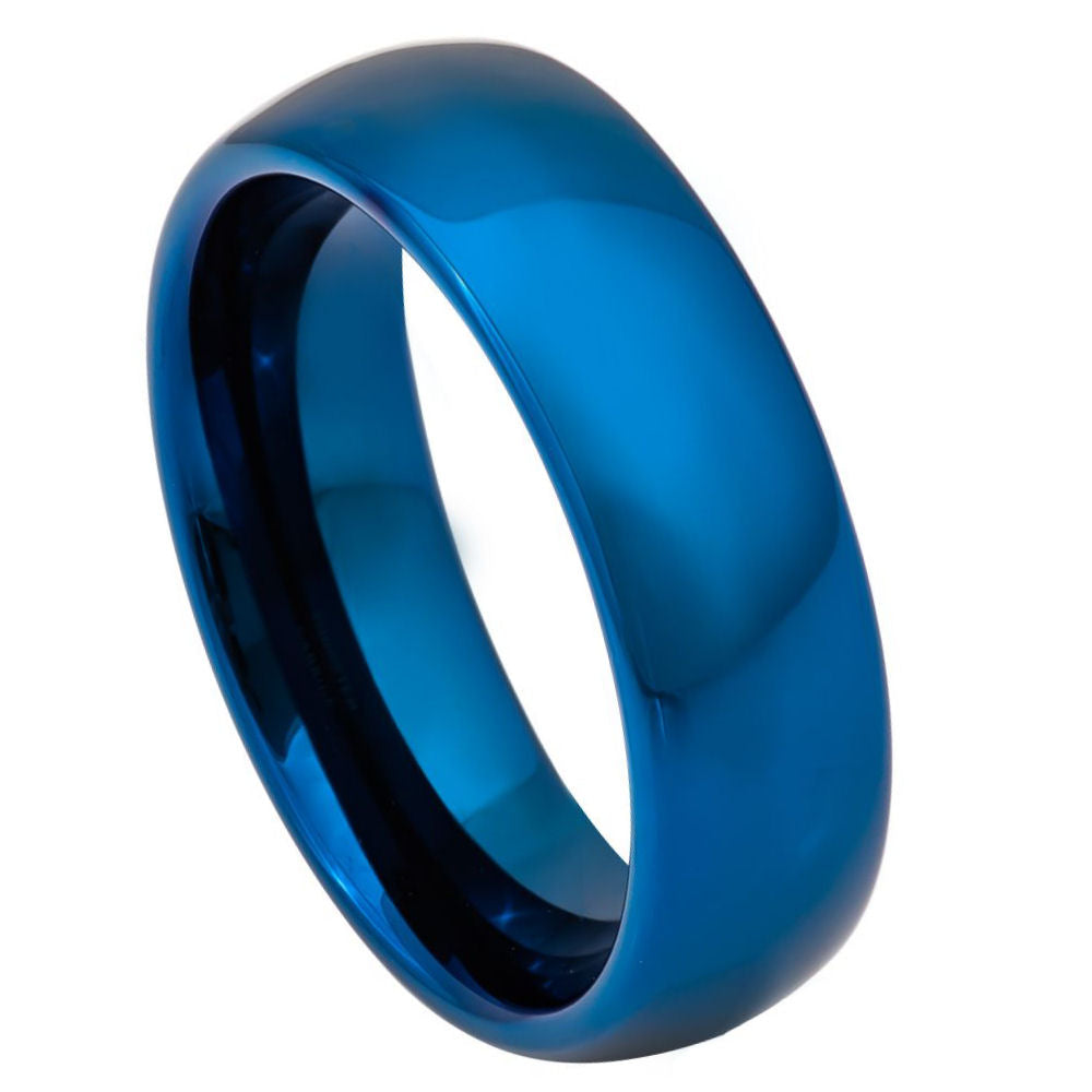 893-6mm Shiny Blue IP Plated Domed