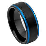 901-8mm Black Outside Blue Inside IP Plated Brushed Center Stepped Edge