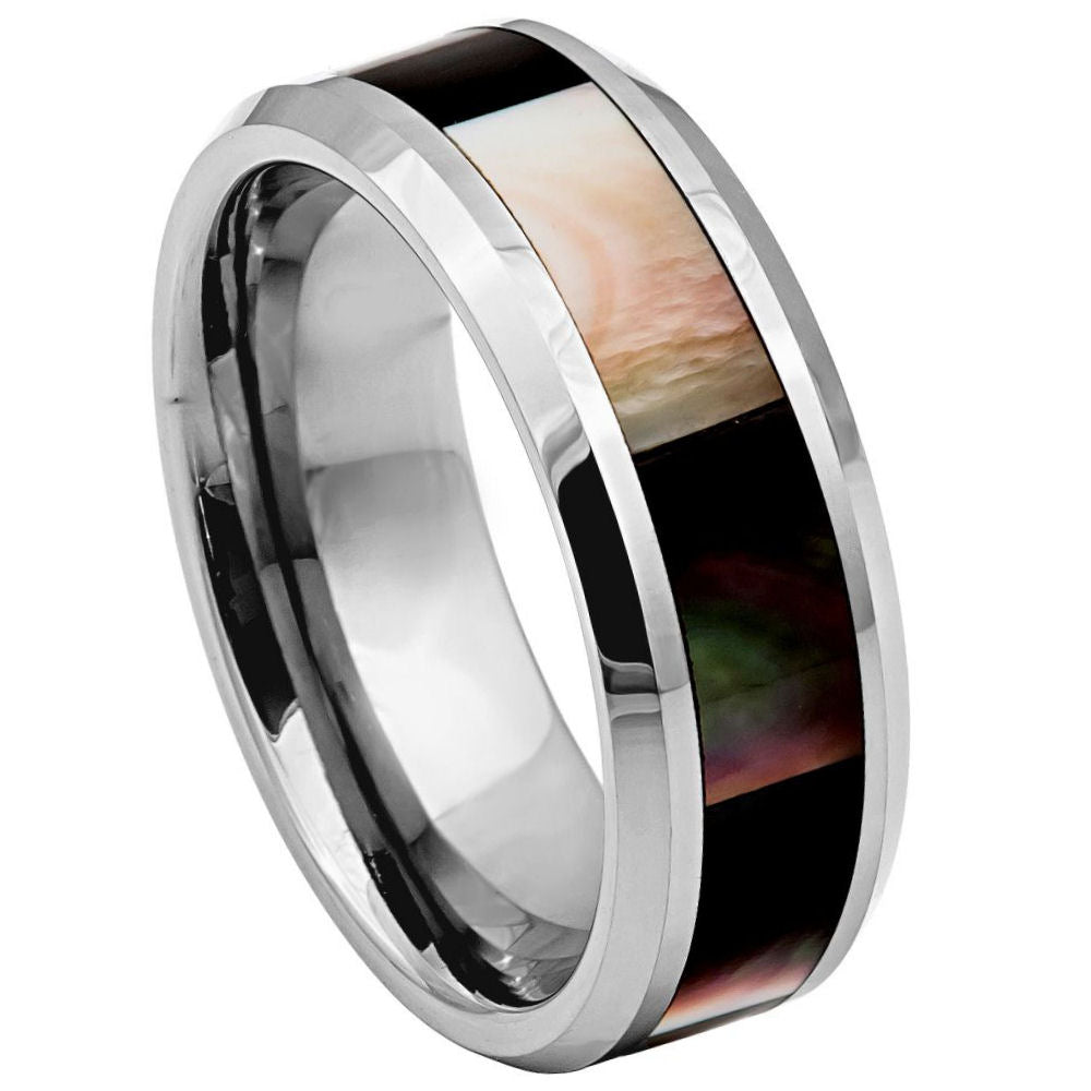 903-8mm Natural Dark Mother of Pearl Inlay Beveled Edge
