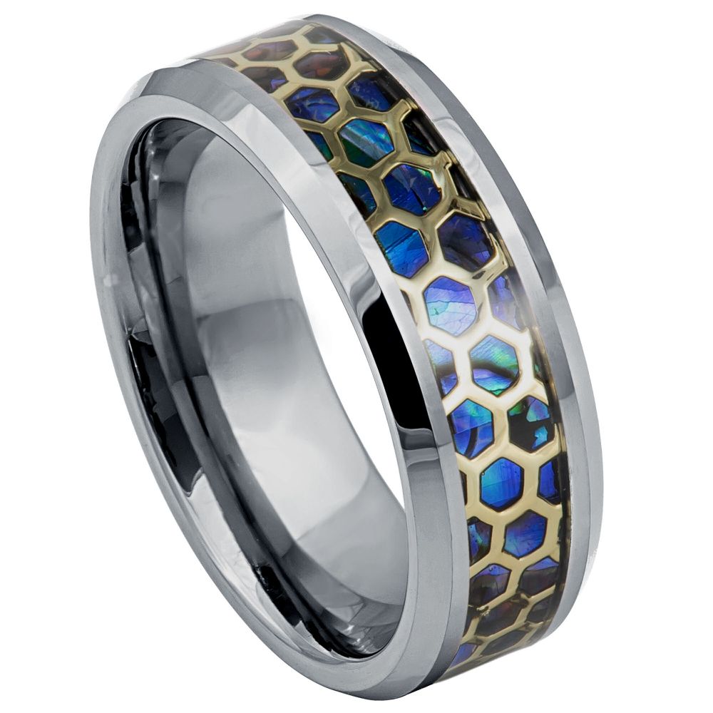 936-8mm Honeycomb Cut-out over Abalone Inlay Beveled Edge