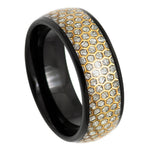 965-8mm Dome Black IP with Honeycomb Cut-out Imitation Meteorite Inlay