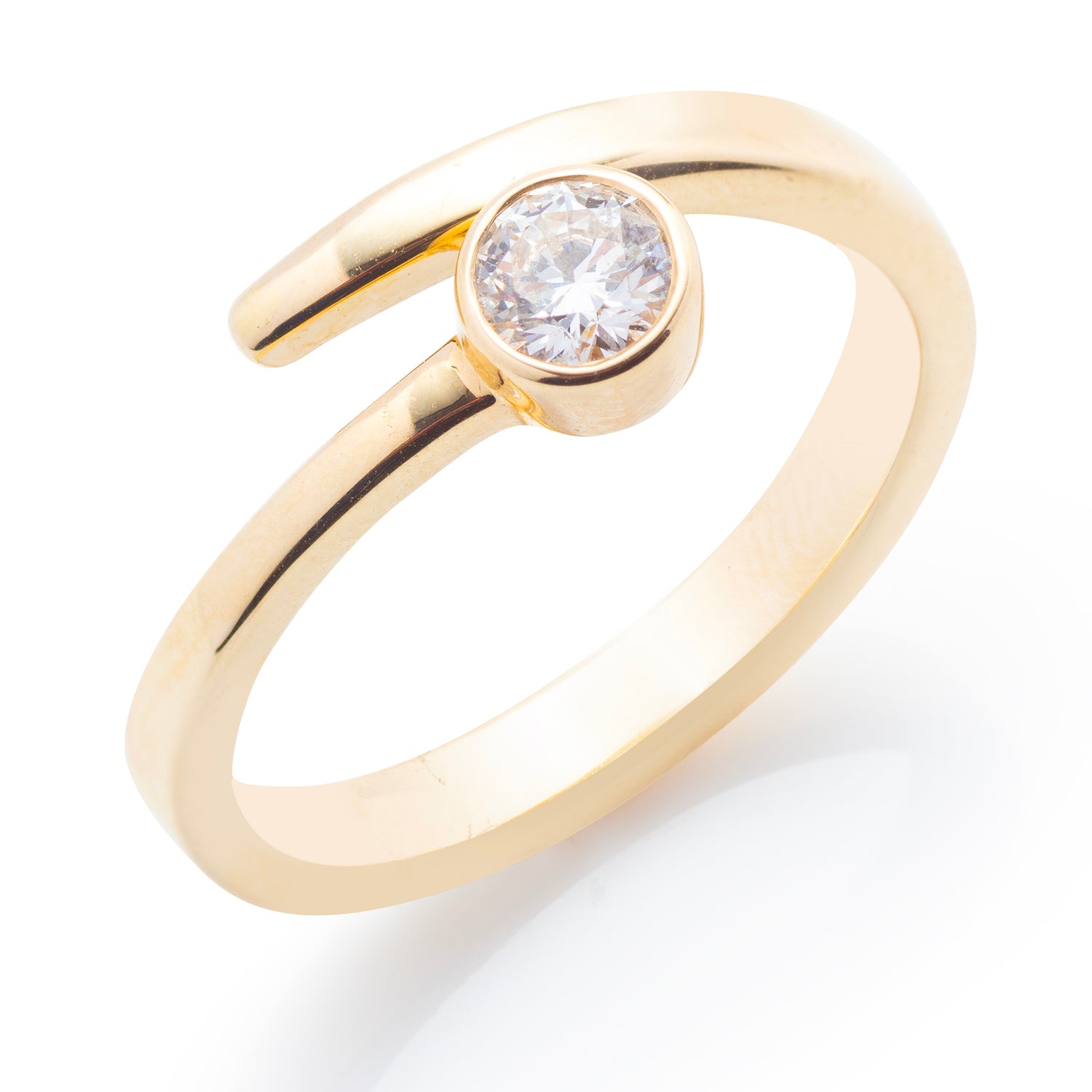 Bypass Bezel Diamond Ring