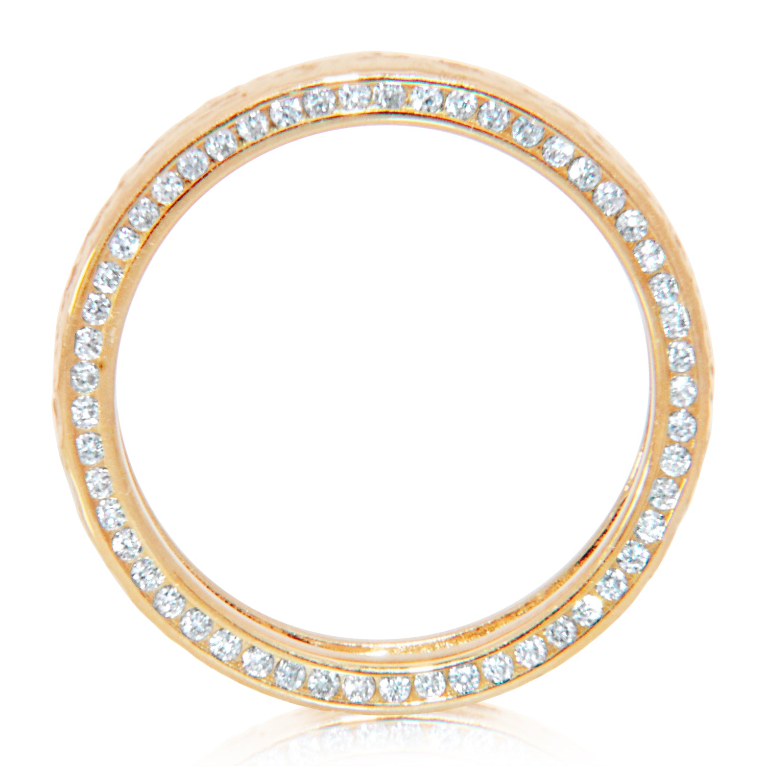 Hammer Finish Diamond Edge Ring