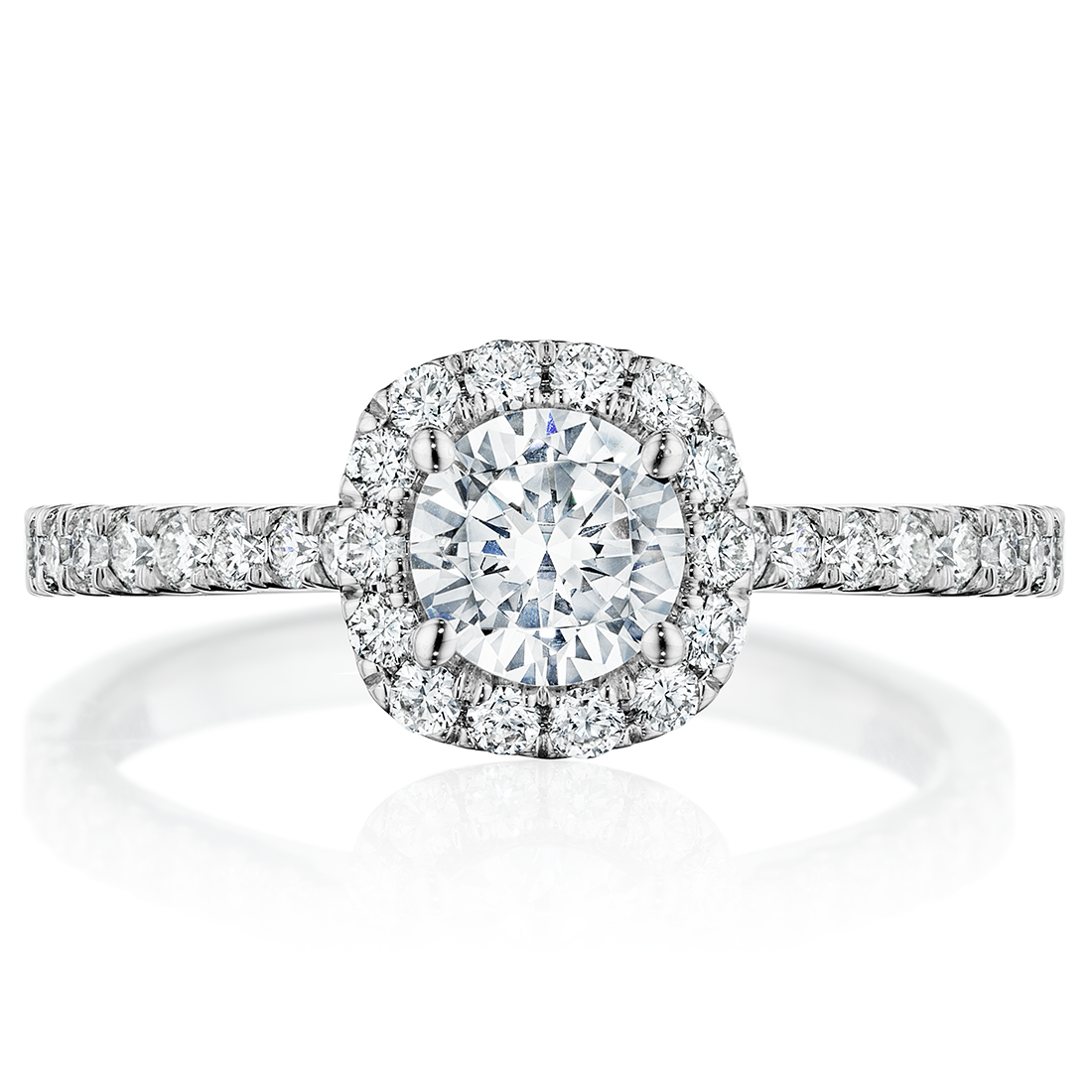 Cushion Halo Surprise Diamond Engagement Ring