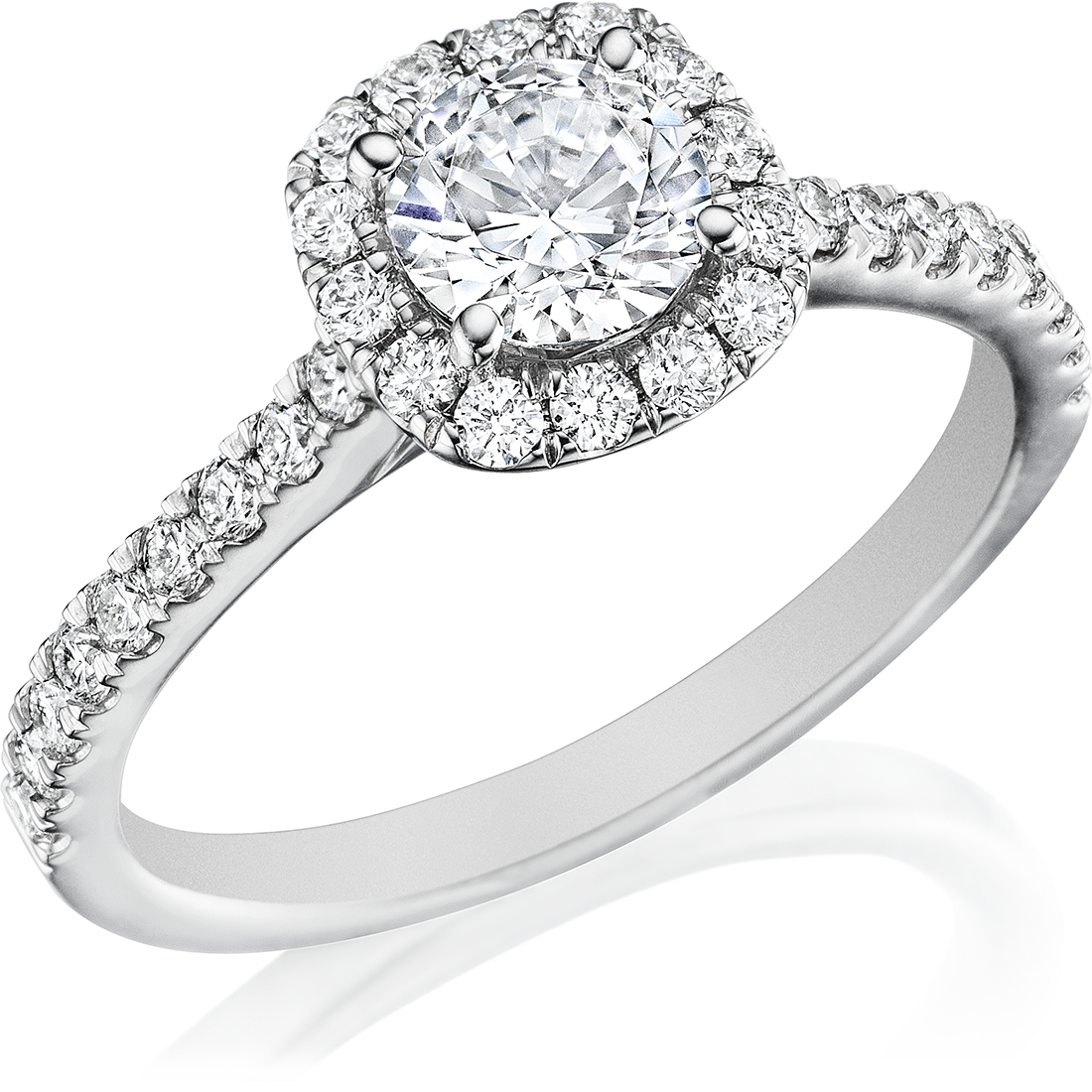 Cushion Halo Surprise Diamond Engagement Ring