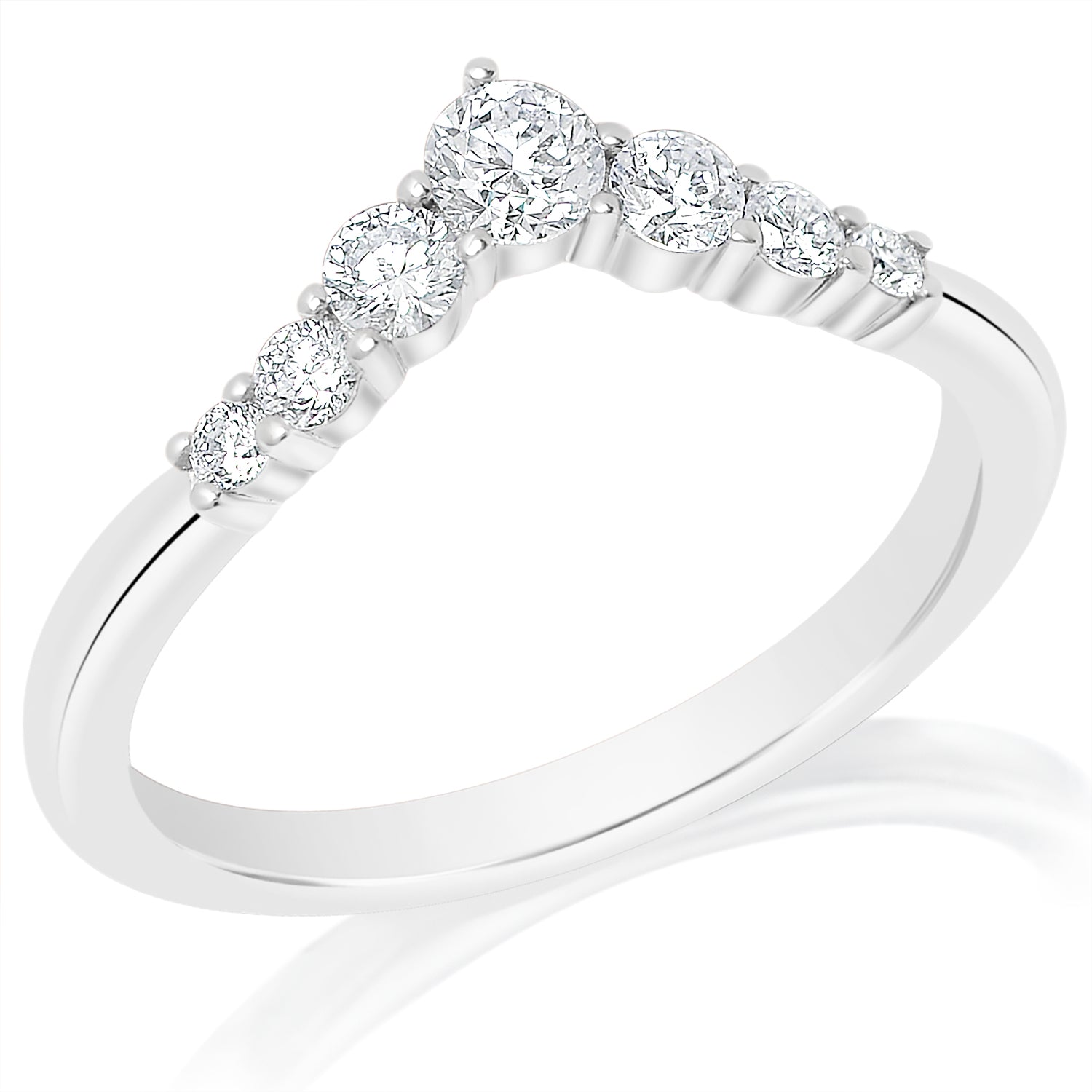 Graduating Diamond Curved Band