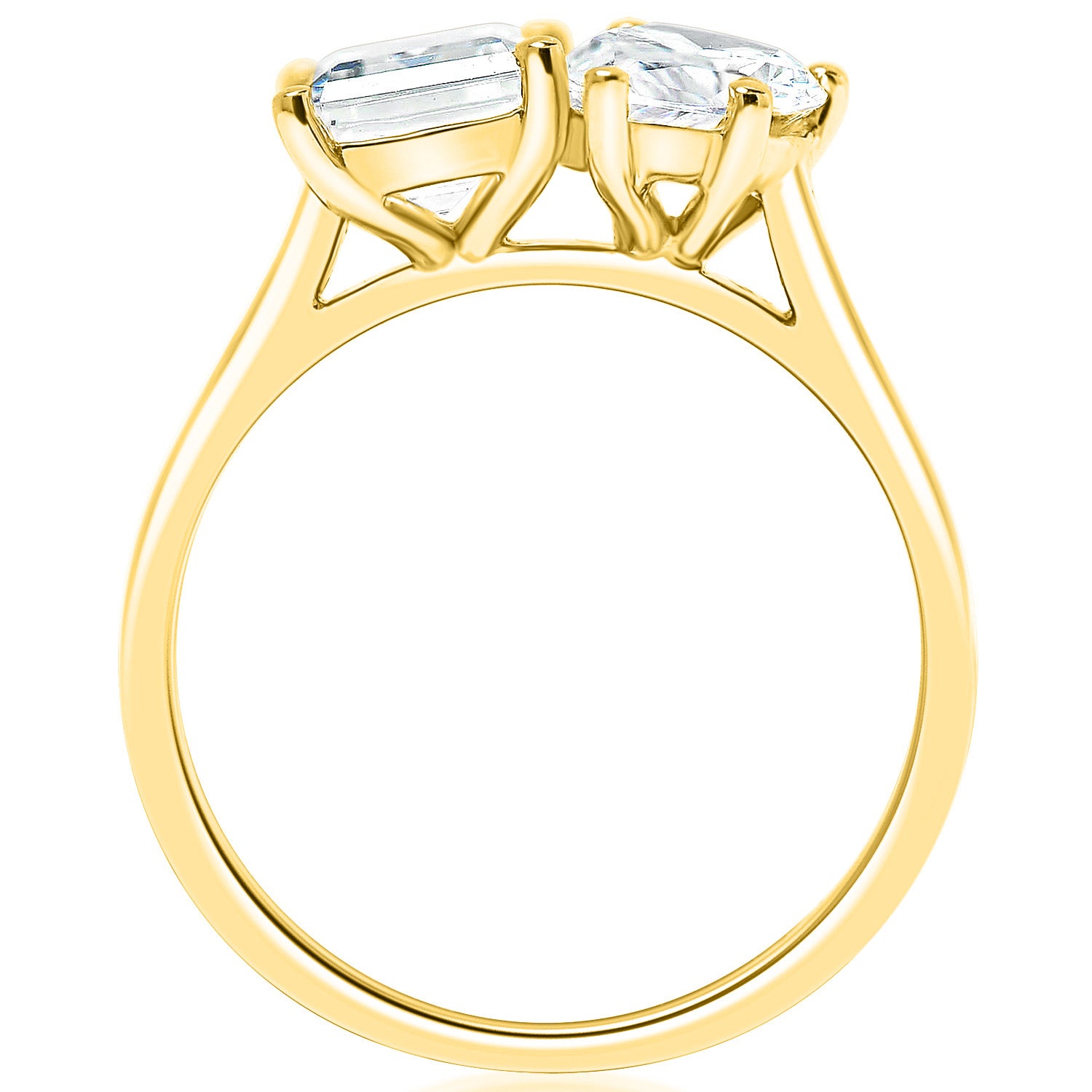 Emerald and Pear Toi et Moi Engagement Ring