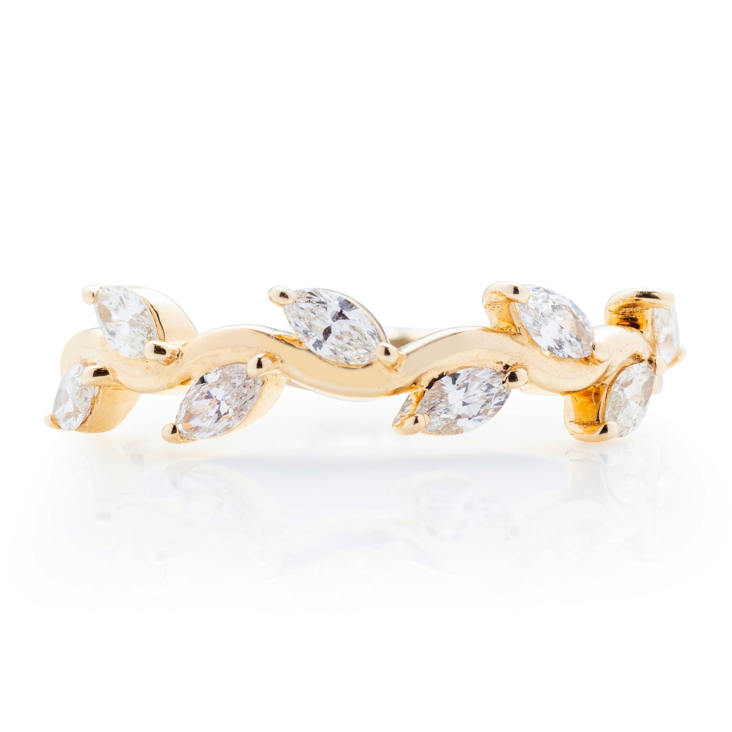 Marquise Diamond Vine Wedding Band