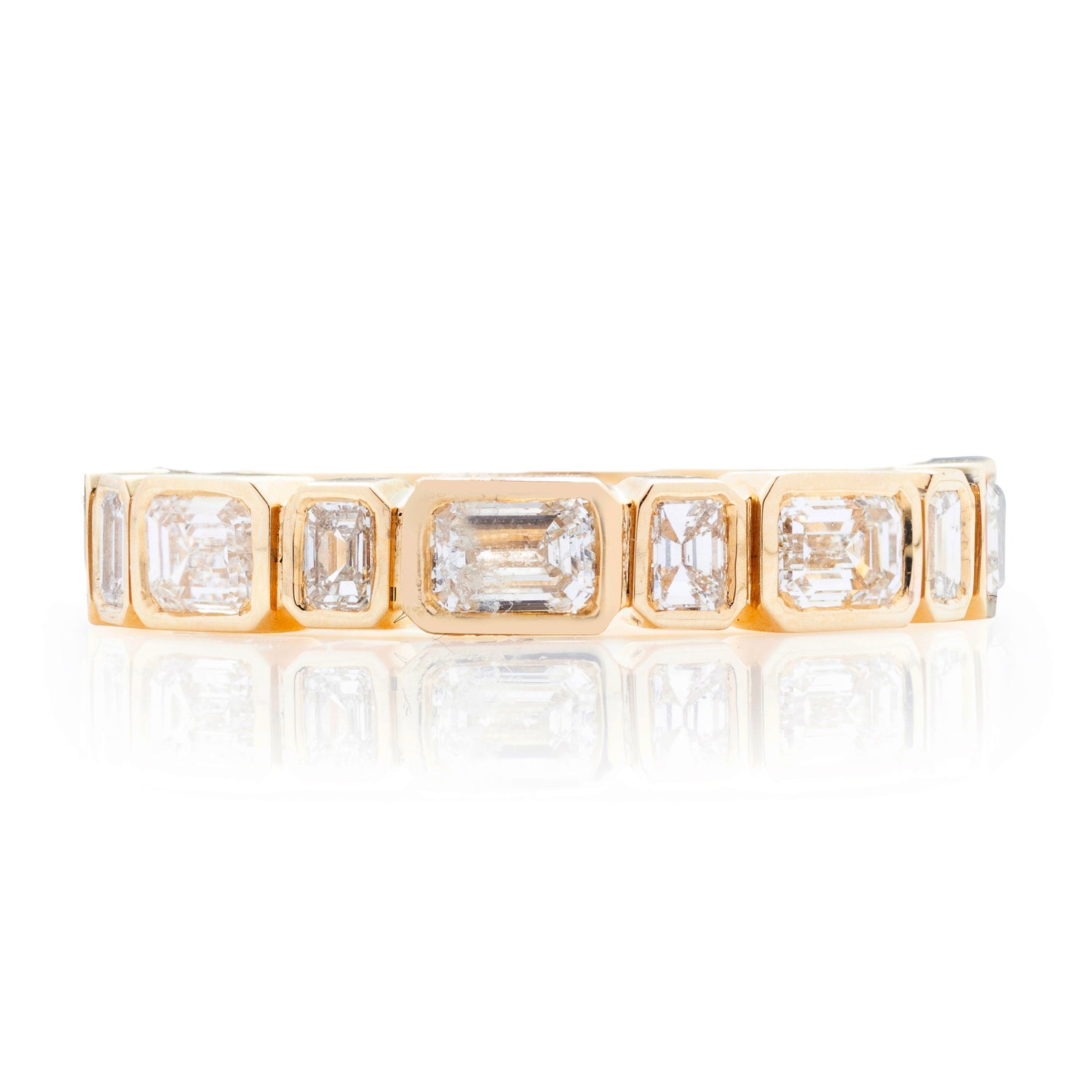 Emerald Bezel Halfway Band