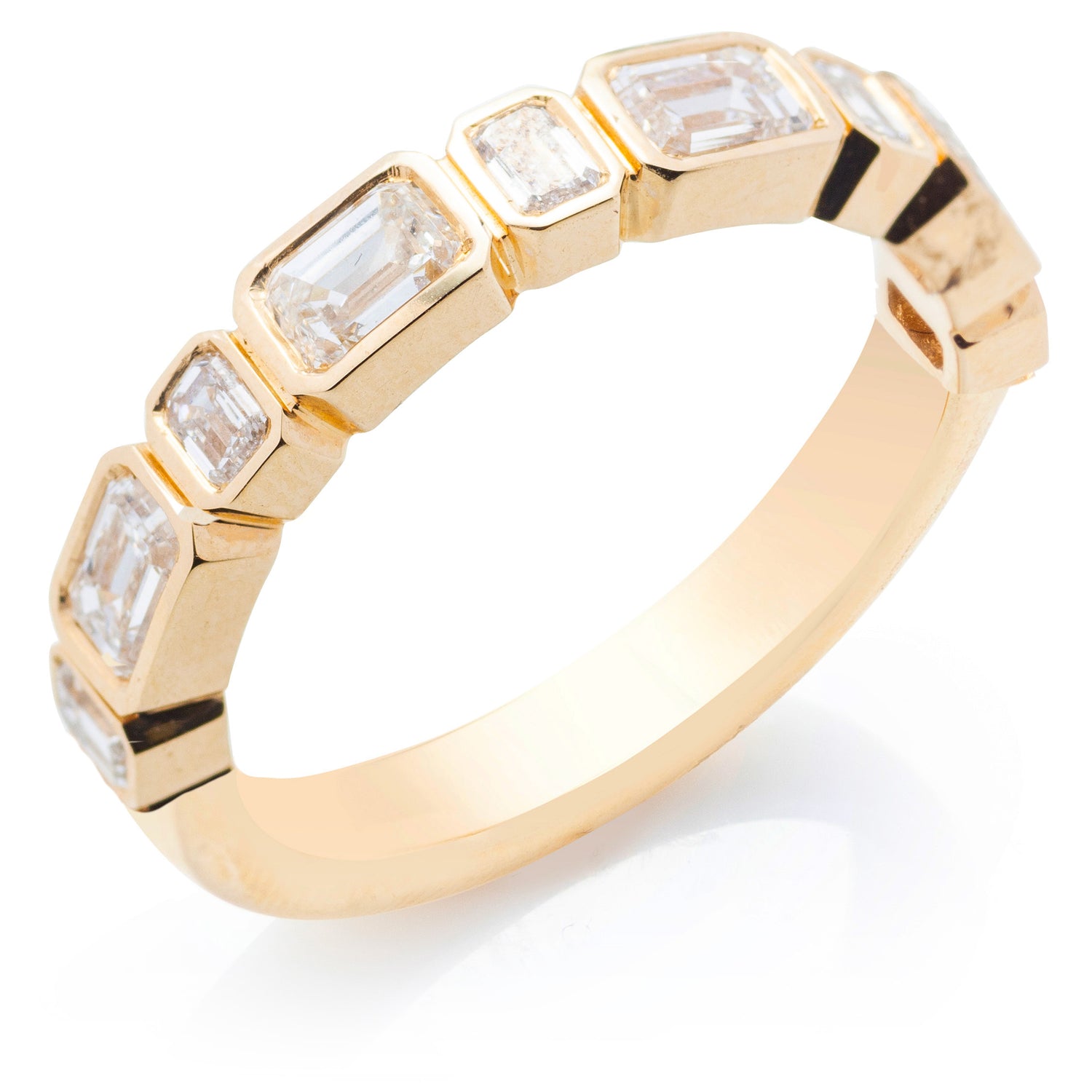 Emerald Bezel Halfway Band