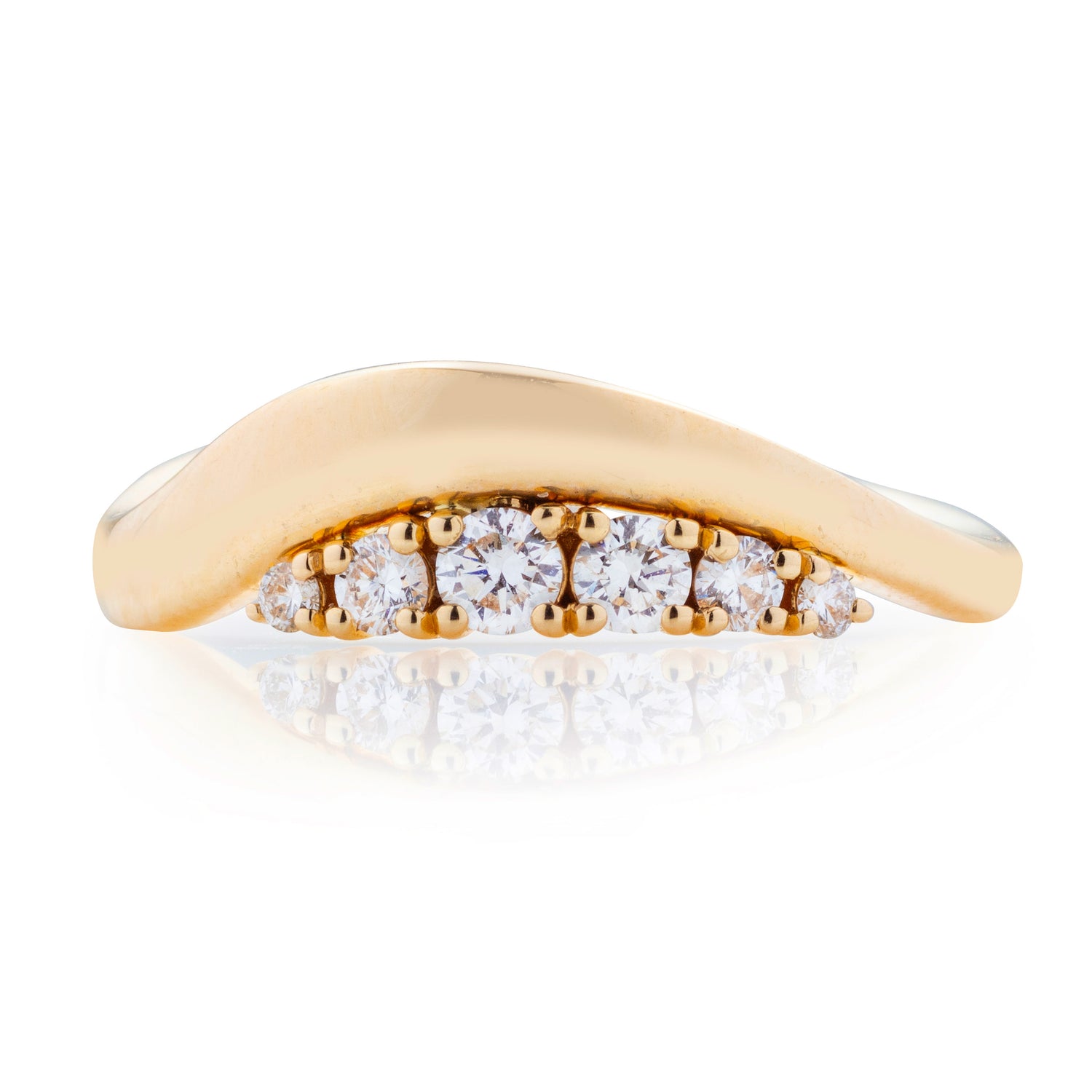 Diamond Accent Curved Ring