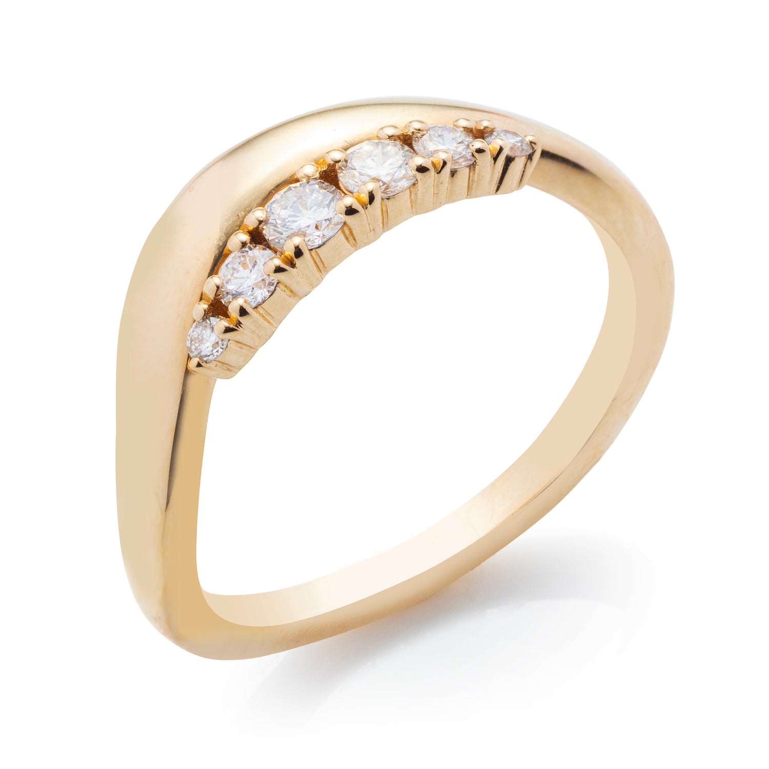 Diamond Accent Curved Ring