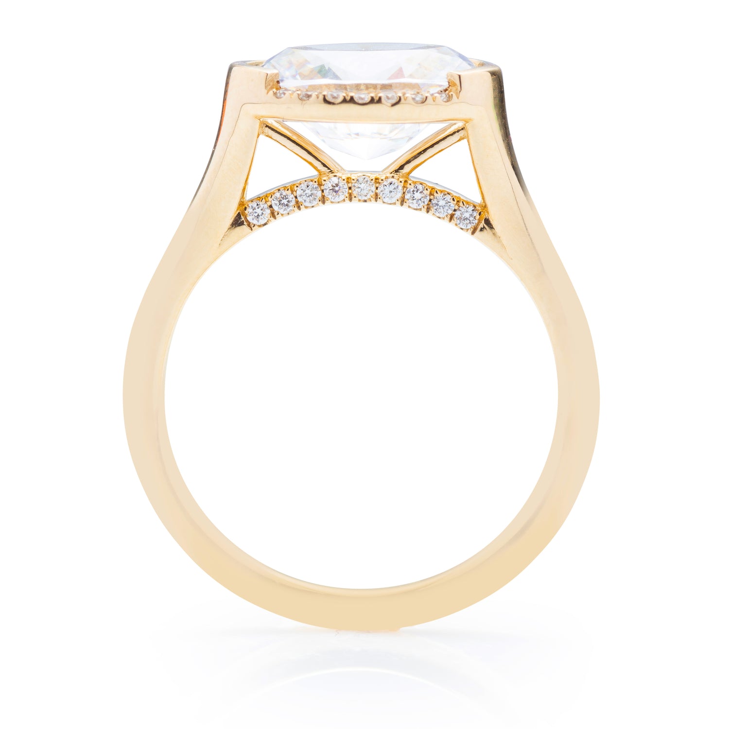 Oval East West Semi Halo Engagement Ring