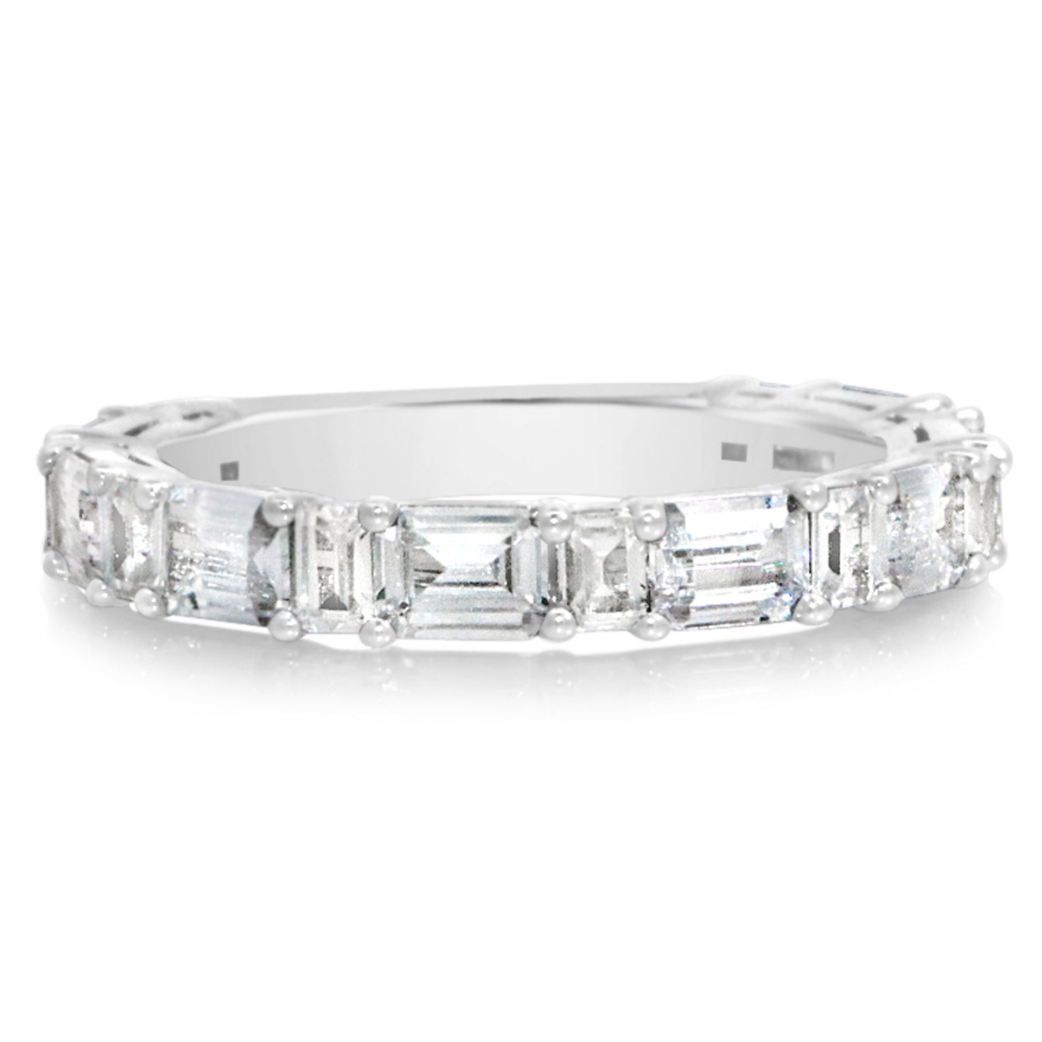 Alternating Direction Emerald Diamond Band