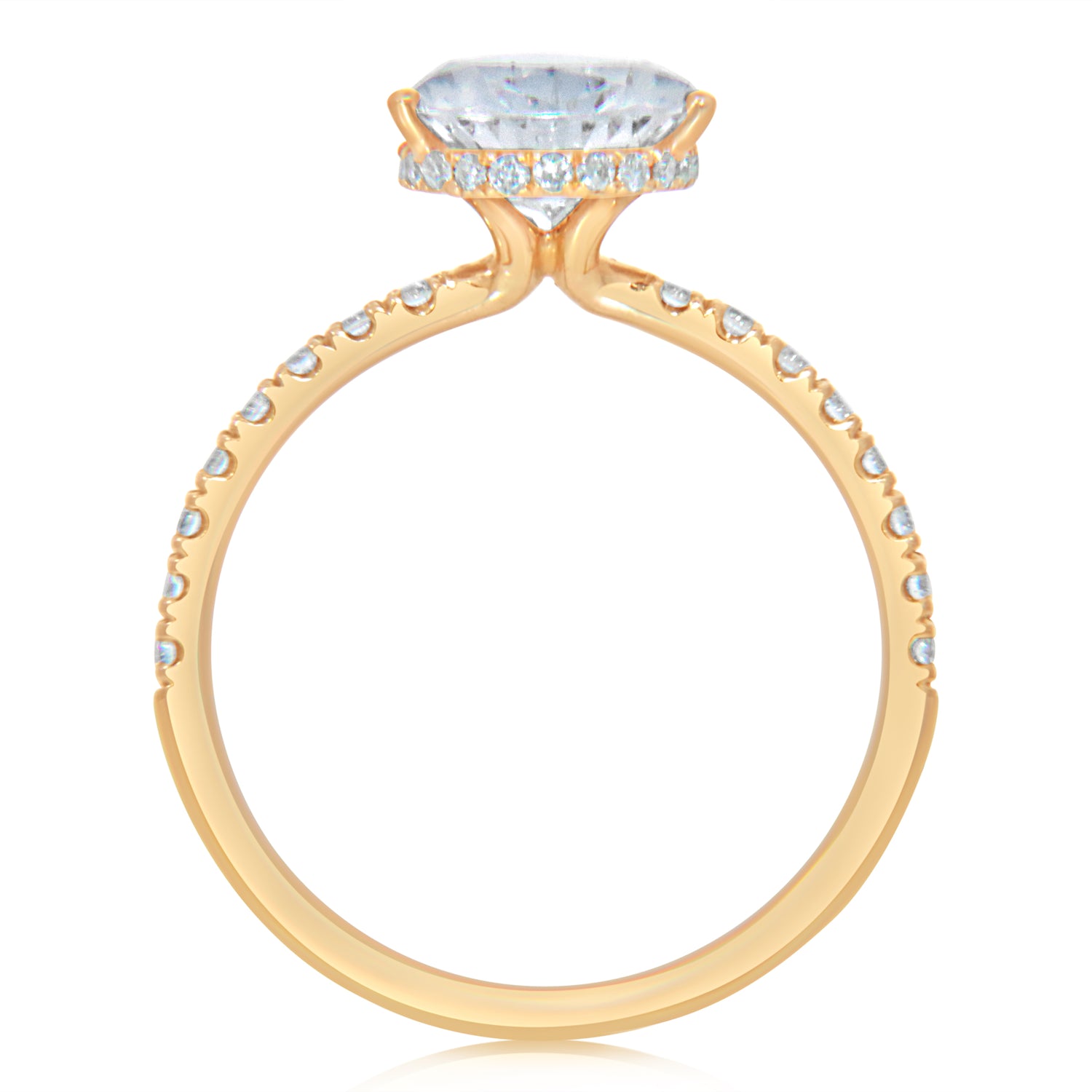 Pear Diamond Hidden Halo Classic Engagement Ring