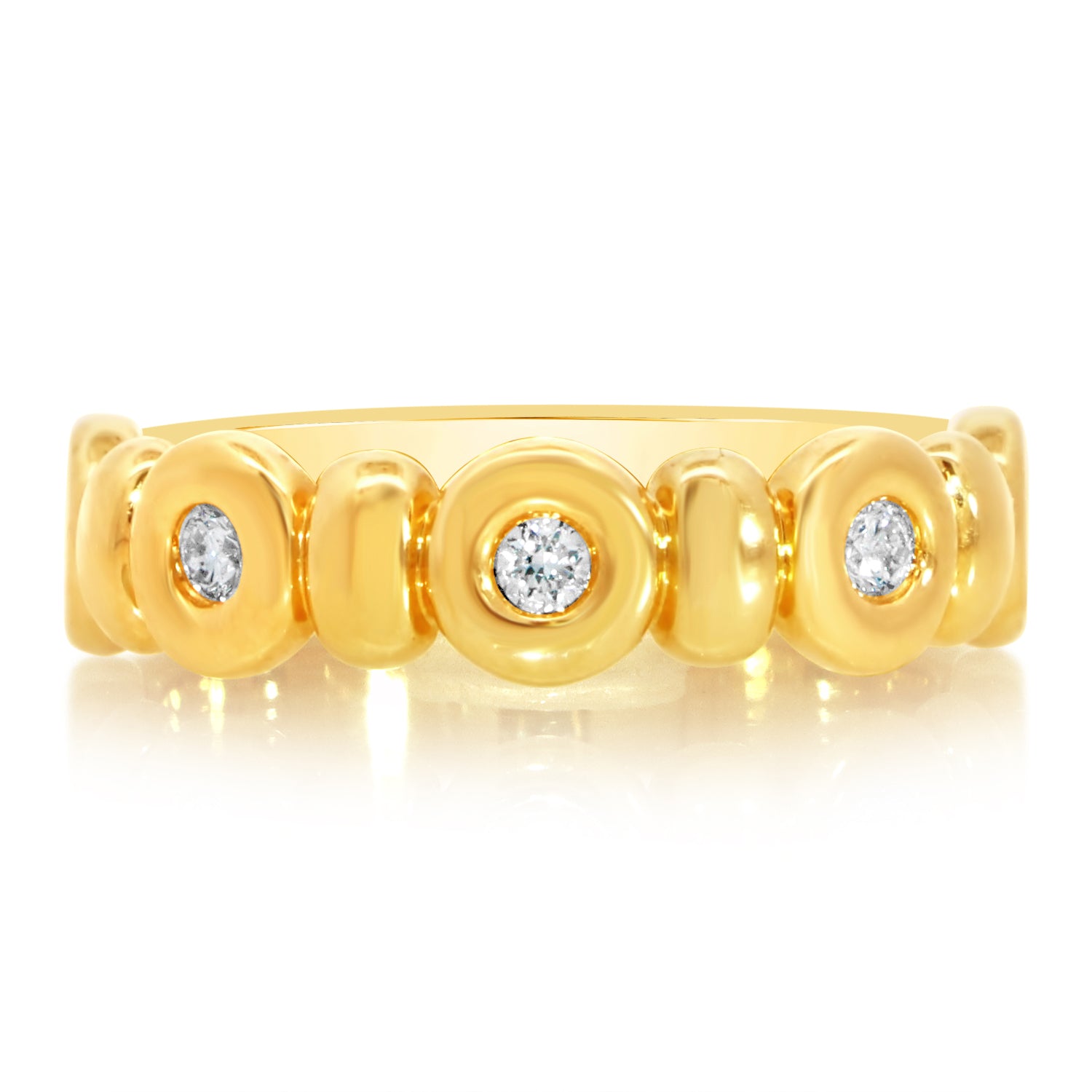 Diamond Bezel and Starlight Bar Puffer Ring