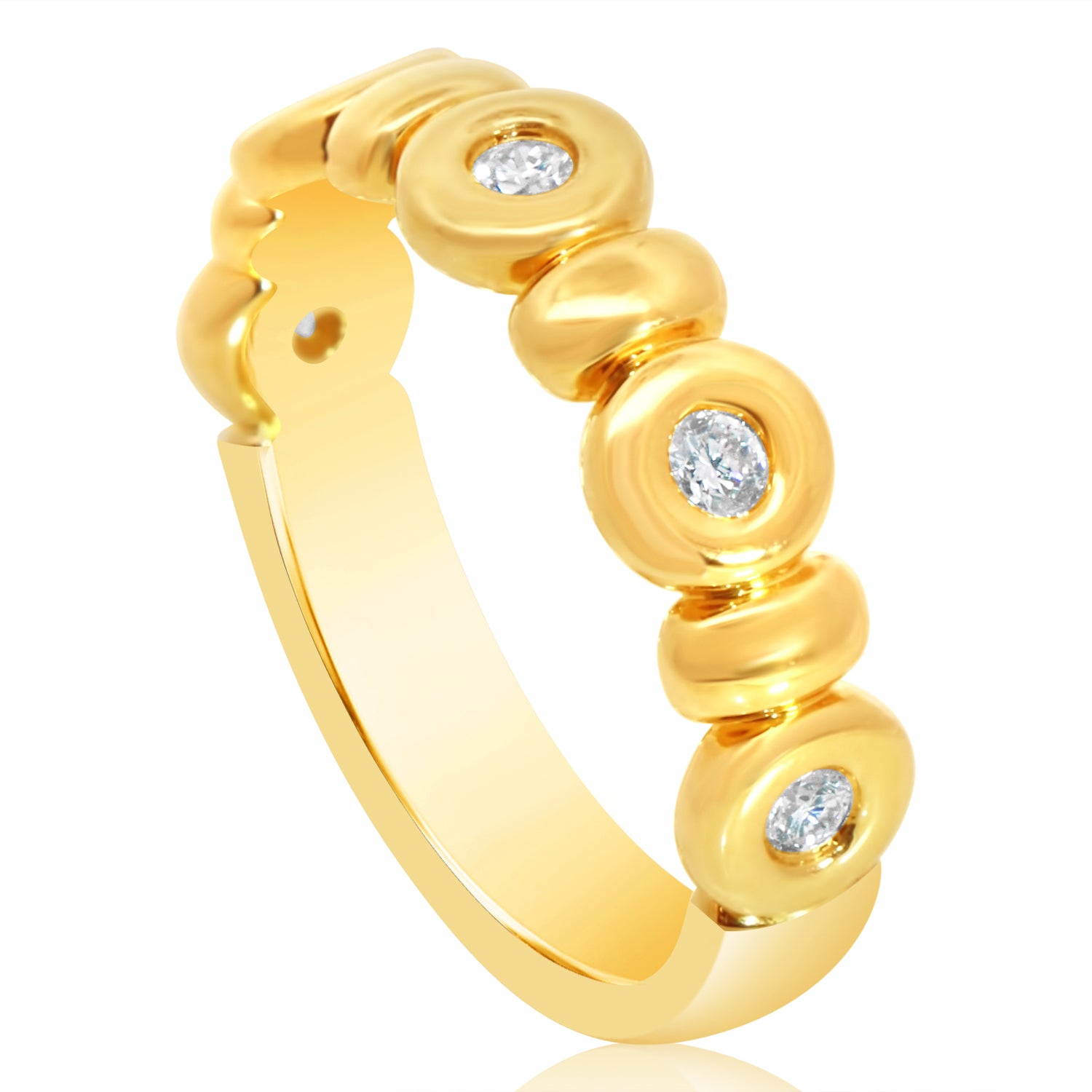 Diamond Bezel and Starlight Bar Puffer Ring