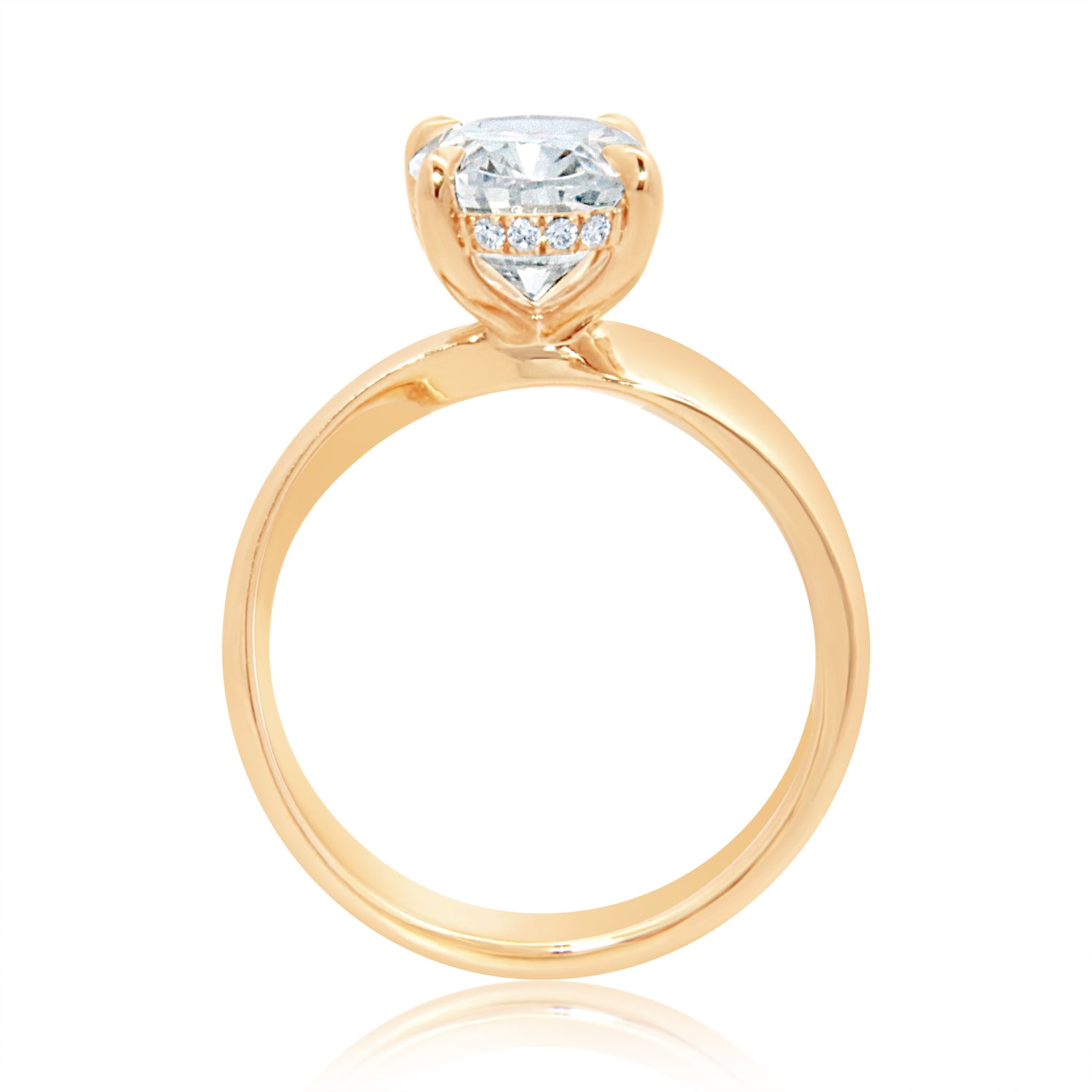 Hidden Halo High Polish Ribbon Ring