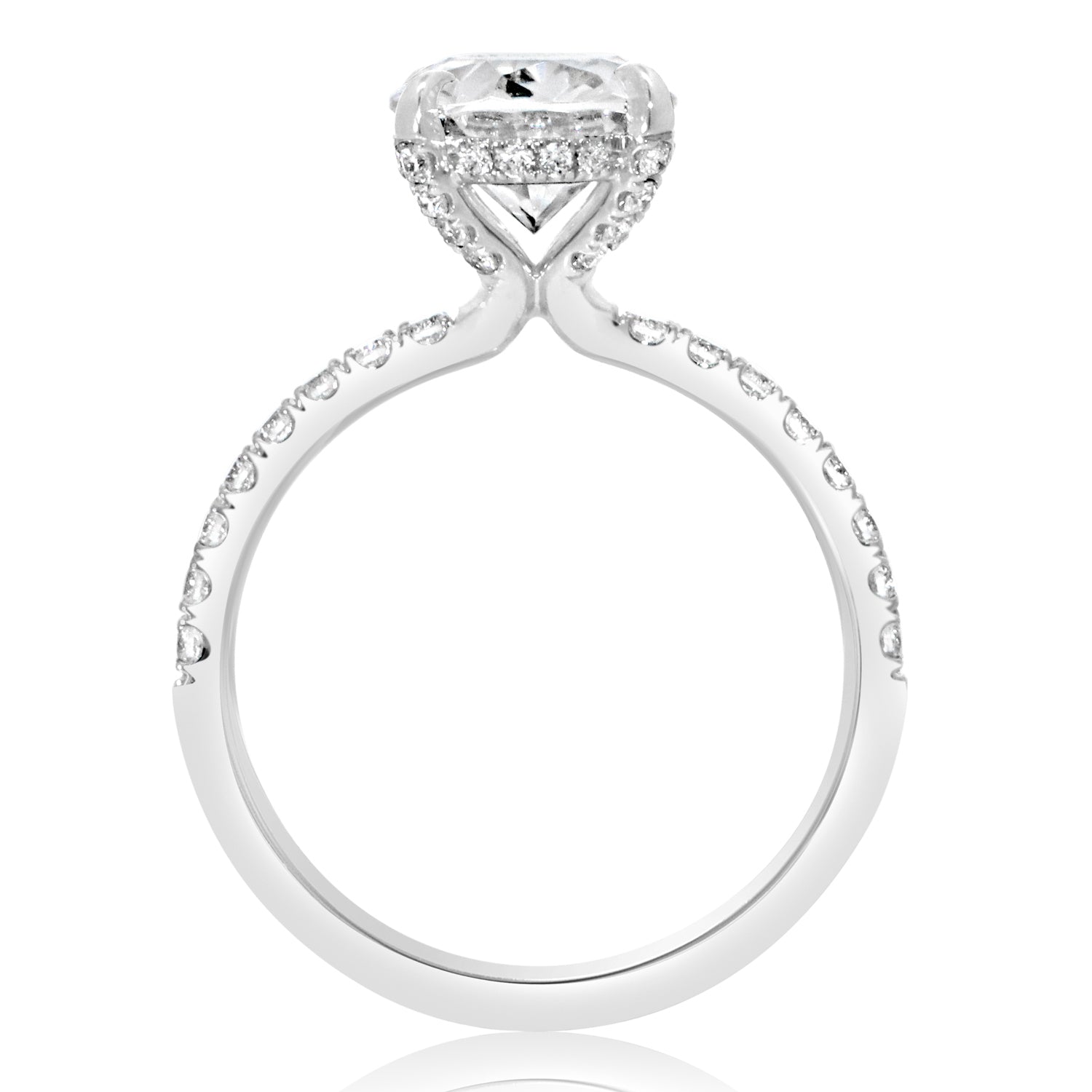 Oval Eagle Claw Diamond Prong Engagement Ring